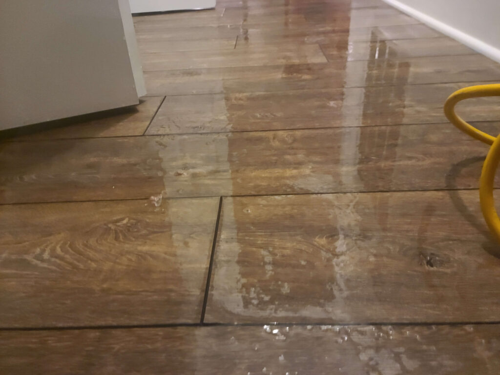water leak on floor